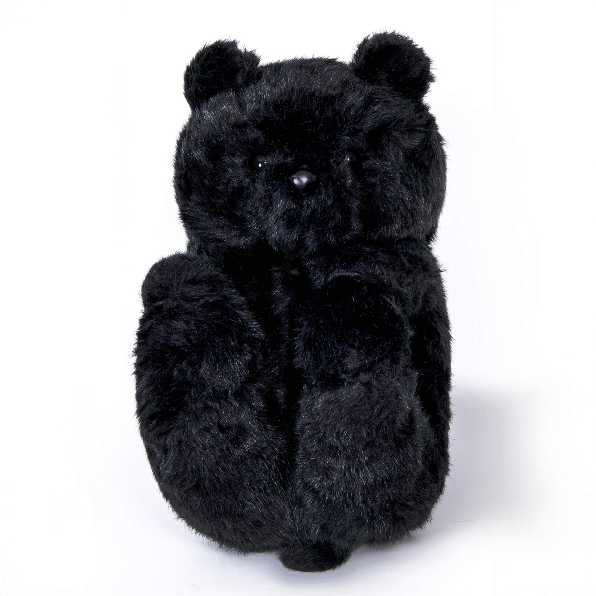giant large black plush toy teddy bears on a white background