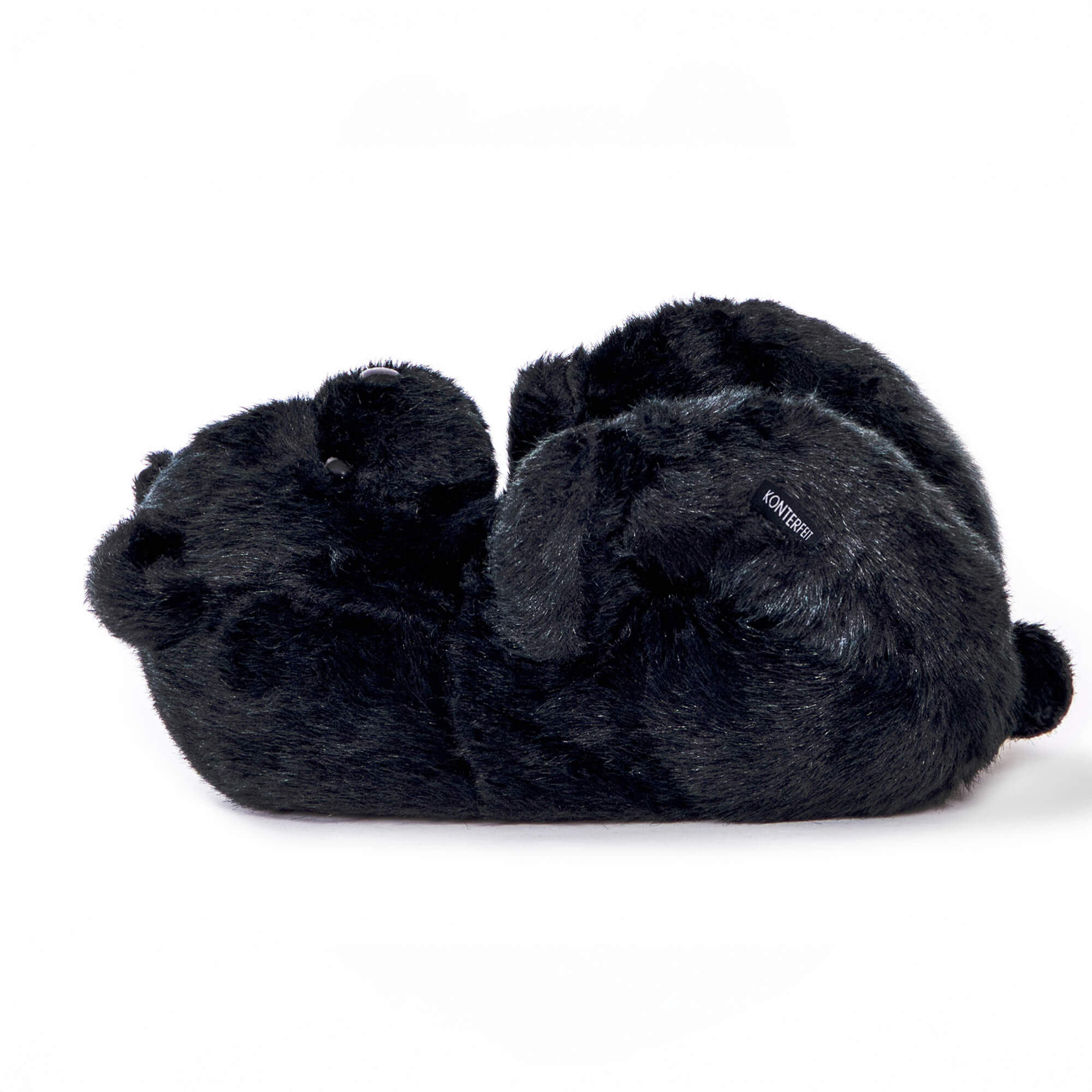 giant large black plush toy teddy bears on a white background