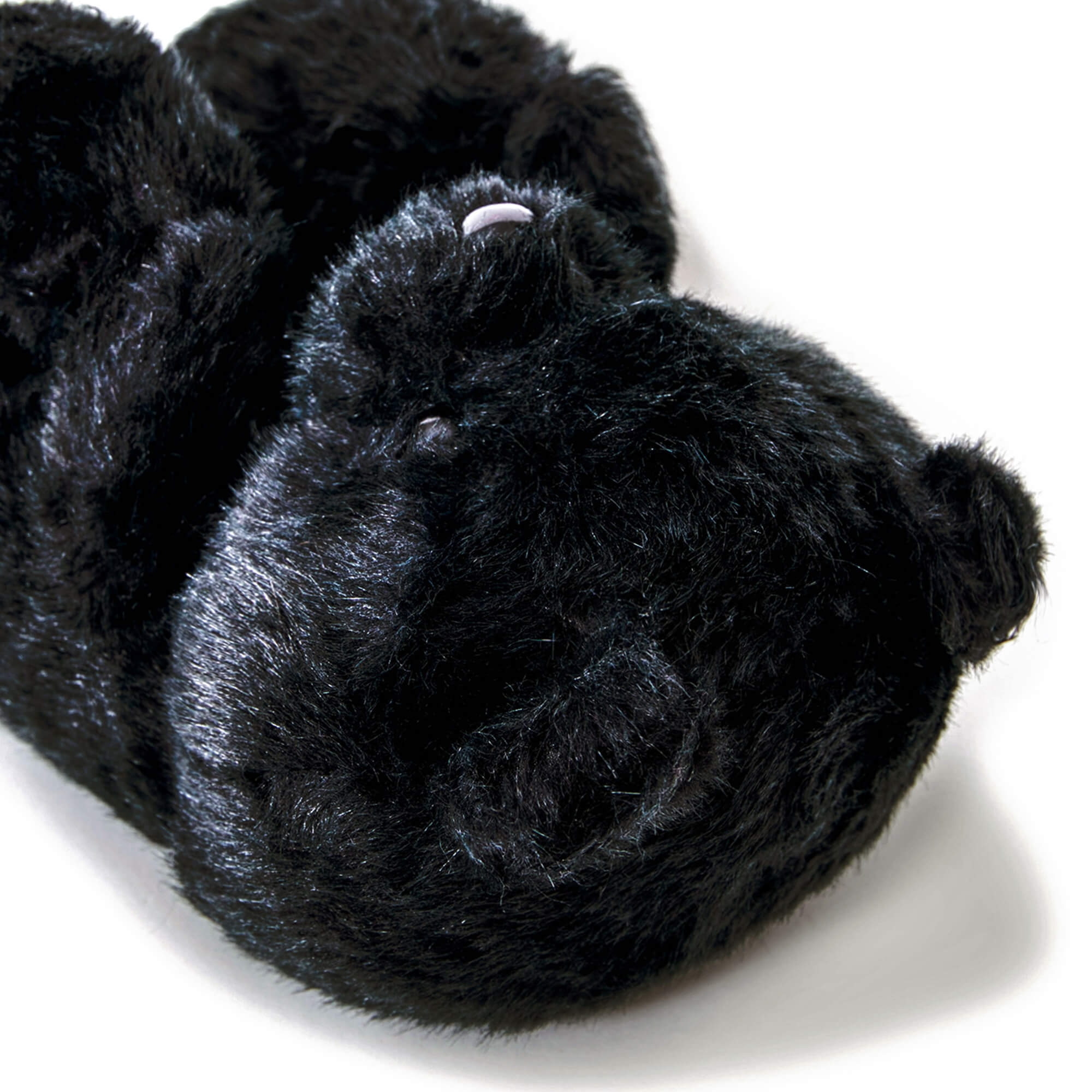 giant large black plush toy teddy bears on a white background