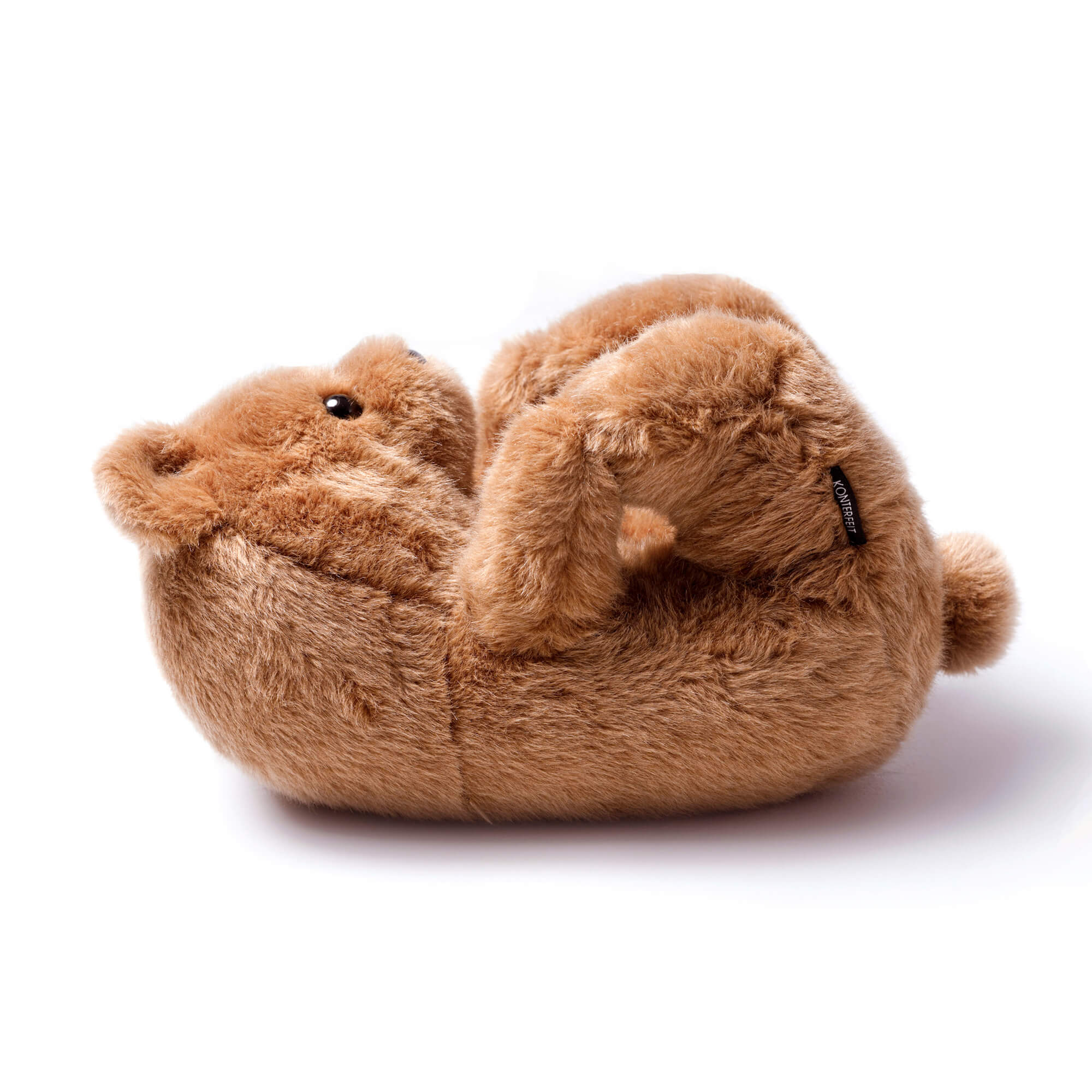 brown plush toy teddy bear slippers shoes on a white background