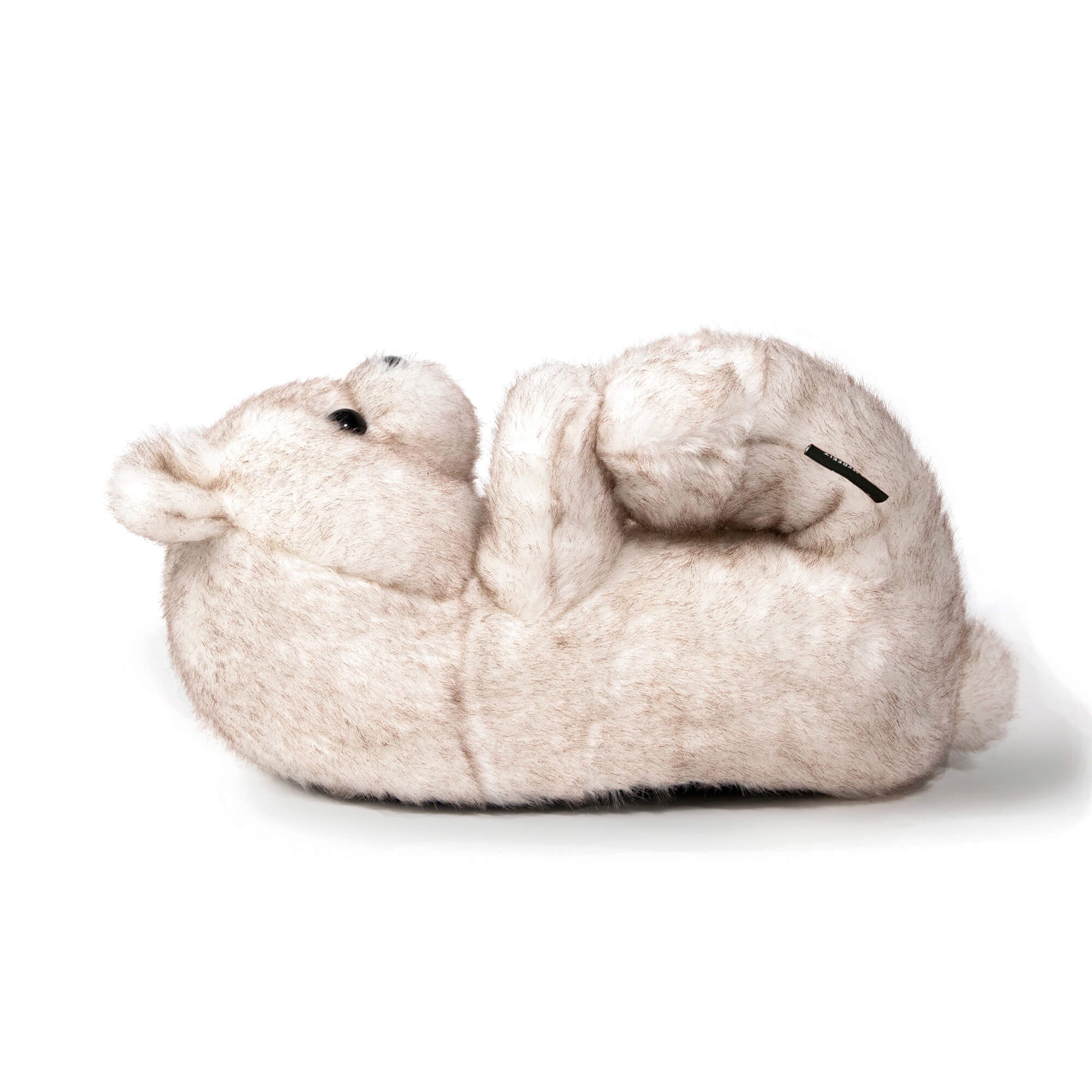 large big white teddy bears slippers shoes on a white background