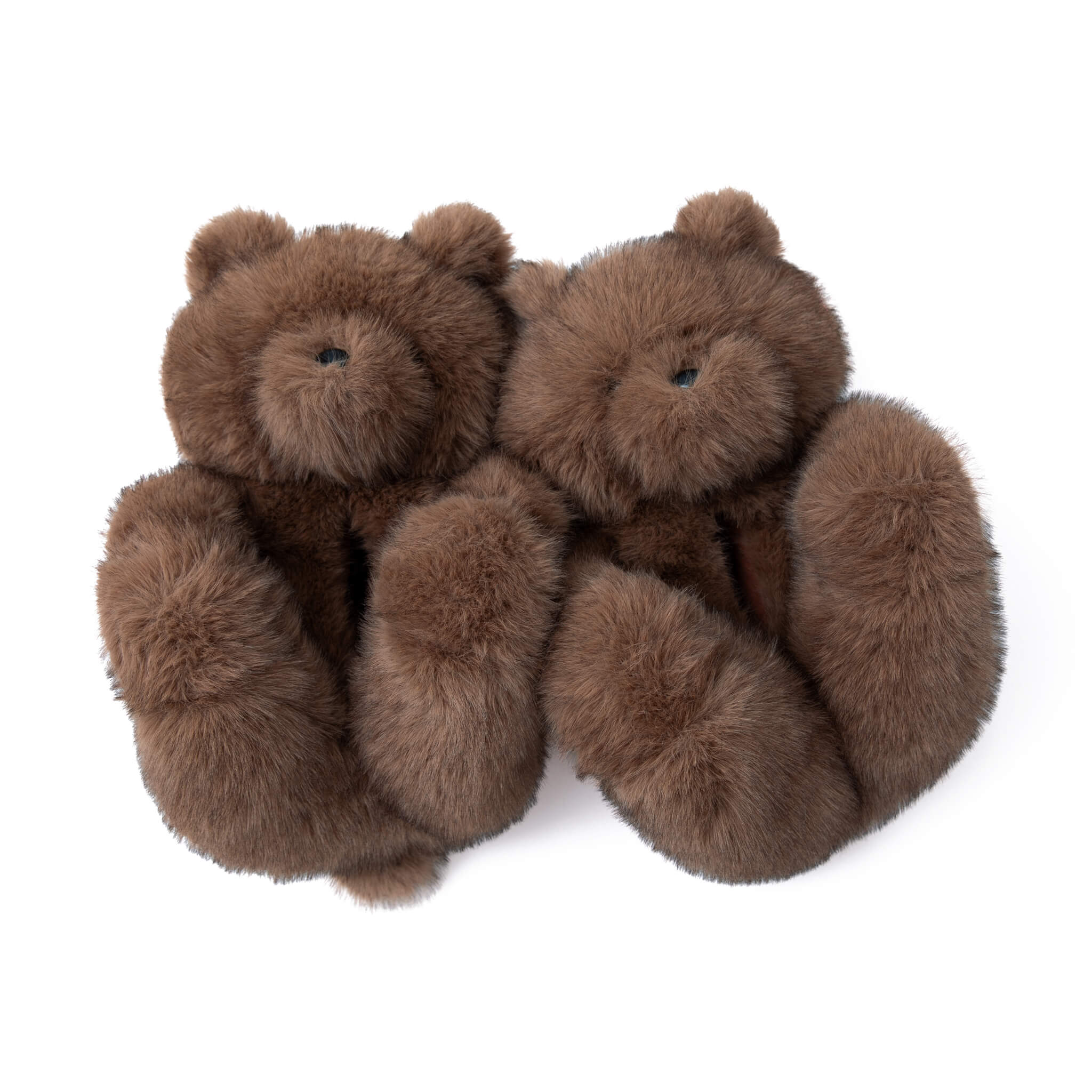 Brown chocolate fuzzy slippers shoes 
